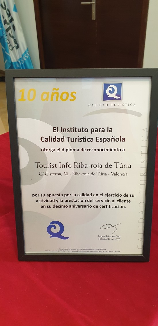 Tourist Info Riba-roja de Tria celebra 10 anys junt amb la certificaci Q de Qualitat Turstica