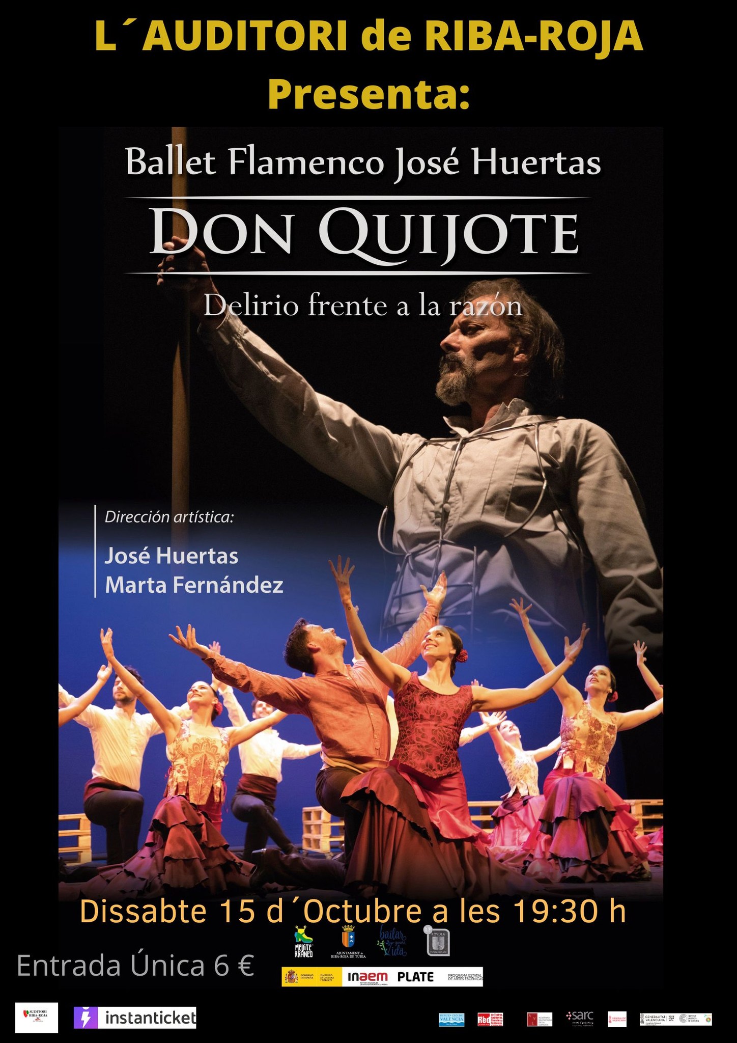 El ballet flamenc de José Huertas torna a actuar en Riba-roja amb el seu espectacle El Quixot