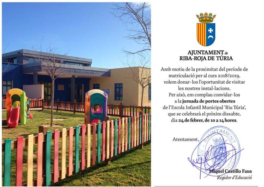 Jornada de portes obertes Escola Infantil Municipal 'Riu Tria' 2018