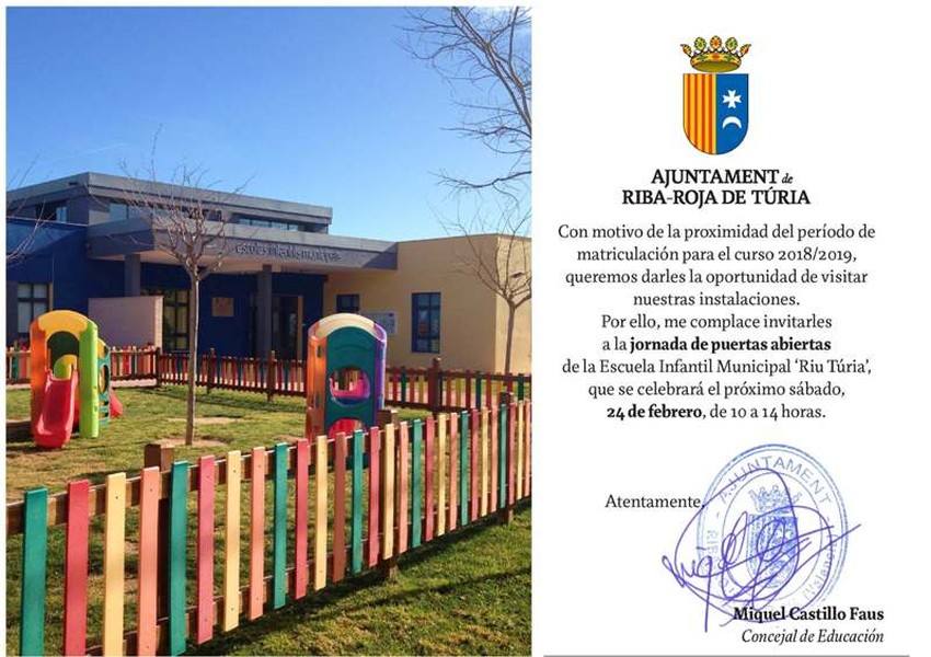 Jornada de puertas abiertas Escuela Infantil Municipal 'Riu Tria' 2018