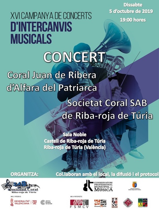 Conciertos de septiembre-octubre 2019 de la Sociedad Coral SAB de Riba-roja de Tria